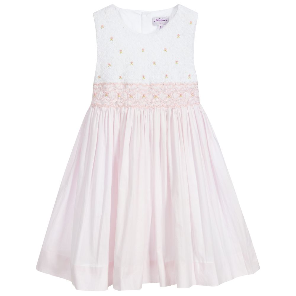 Kidiwi - Pink Smocked Cotton Dress | Childrensalon Outlet