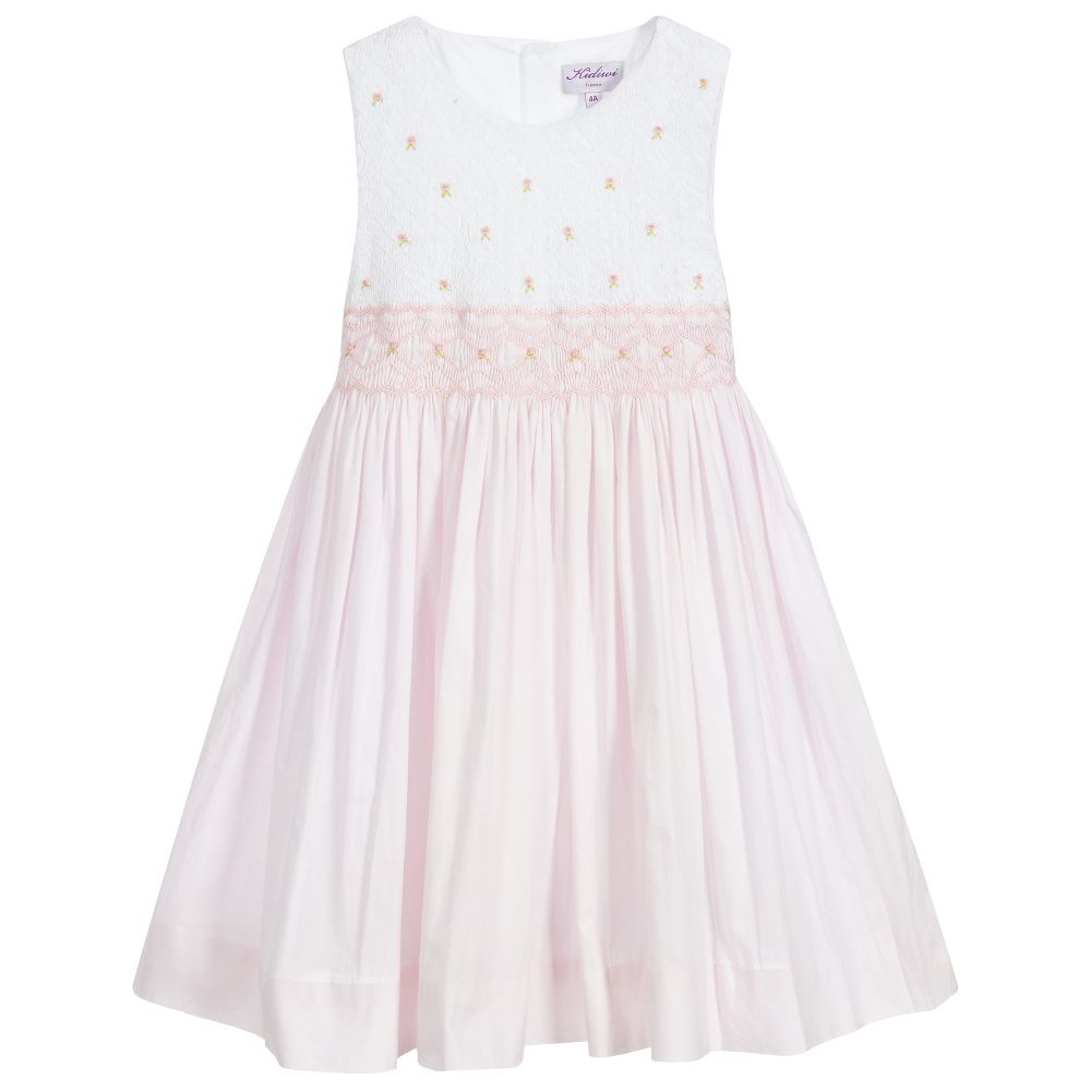 Kidiwi-Pink Smocked Cotton Dress | Childrensalon Outlet