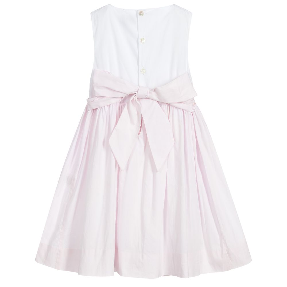 Kidiwi-Pink Smocked Cotton Dress | Childrensalon Outlet