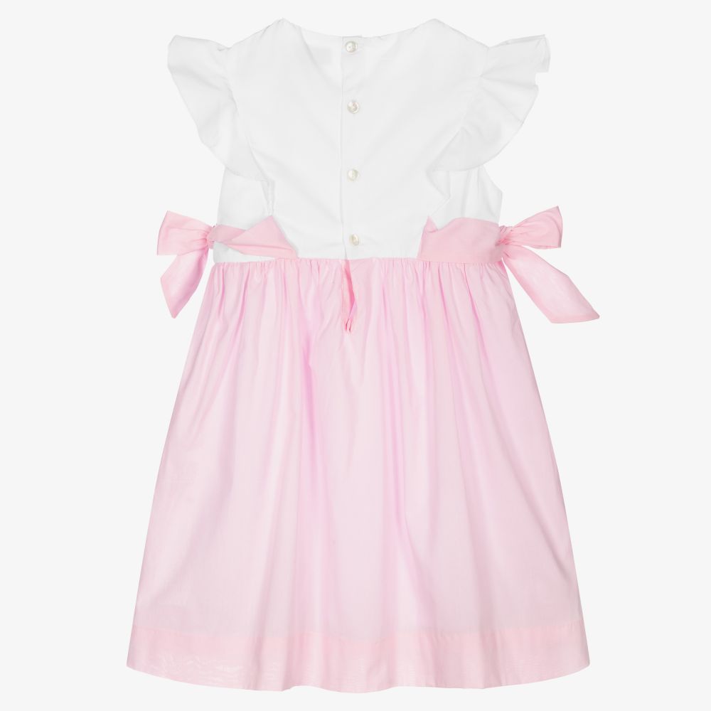 Kidiwi-Pink Smocked Cotton Dress | Childrensalon Outlet