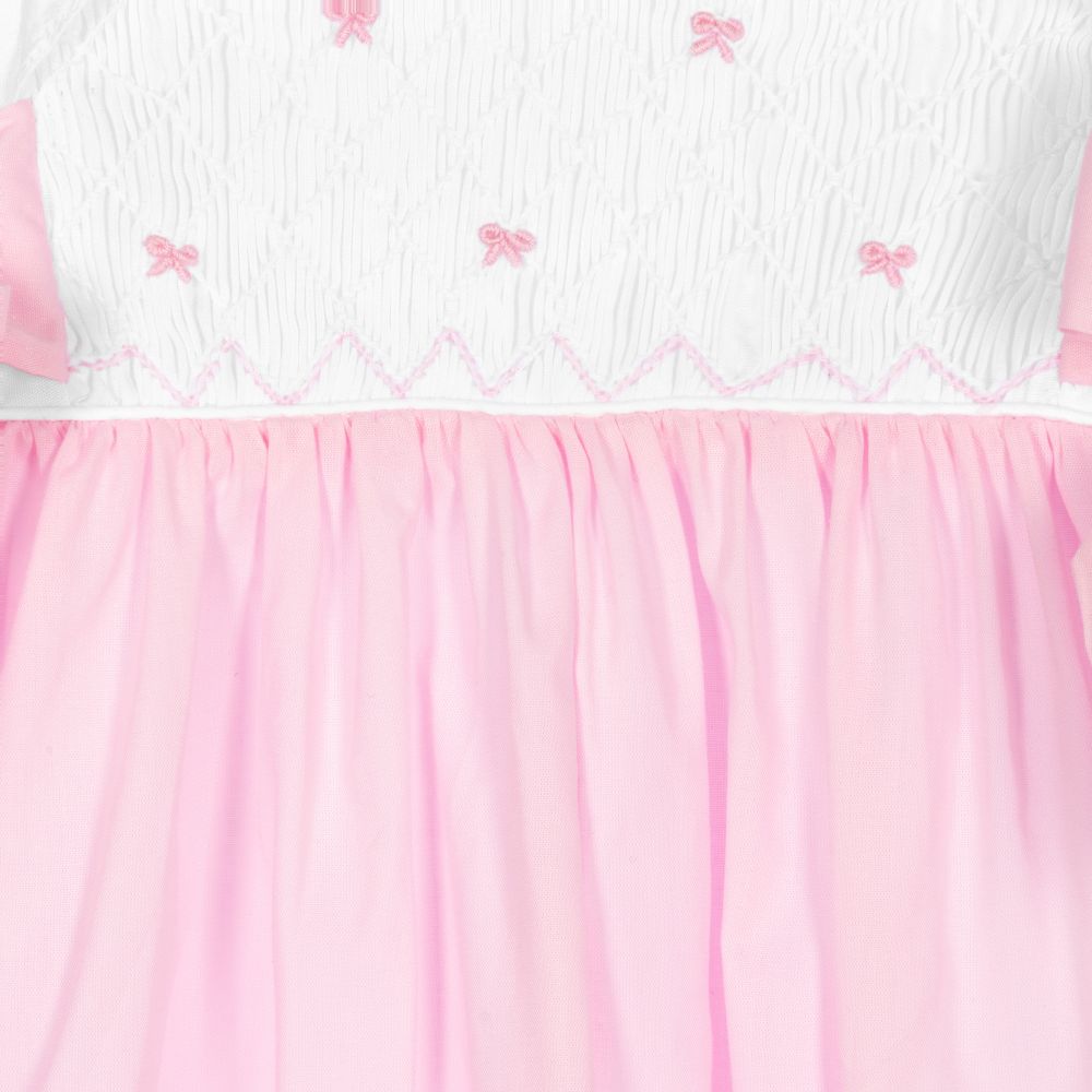 Kidiwi-Pink Smocked Cotton Dress | Childrensalon Outlet