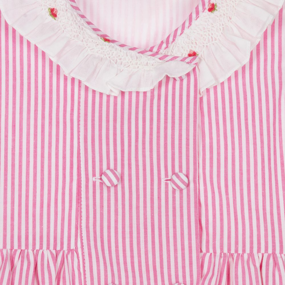 Kidiwi-Pink Striped Cotton Dress | Childrensalon Outlet