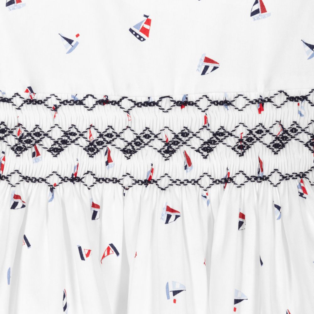 Kidiwi-White Smocked Sailboats Dress | Childrensalon Outlet