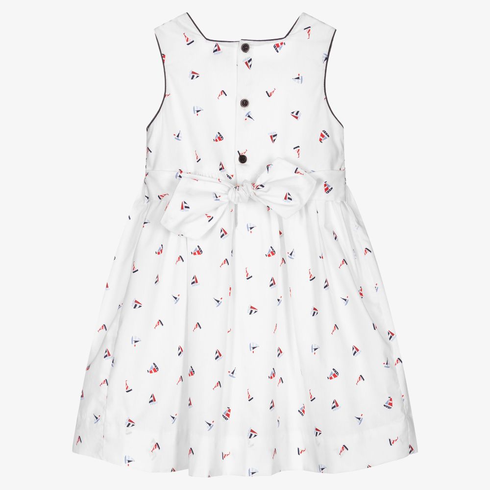 Kidiwi-White Smocked Sailboats Dress | Childrensalon Outlet
