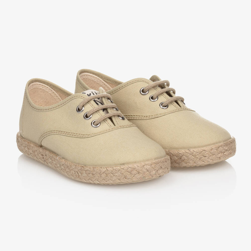 KIKU - Beigefarbene Sneaker im Espadrilles-Stil | Childrensalon