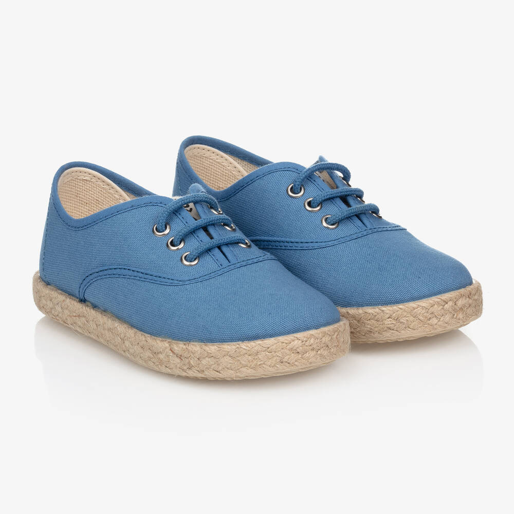 KIKU - Голубые кроссовки на плетеной танкетке | Childrensalon