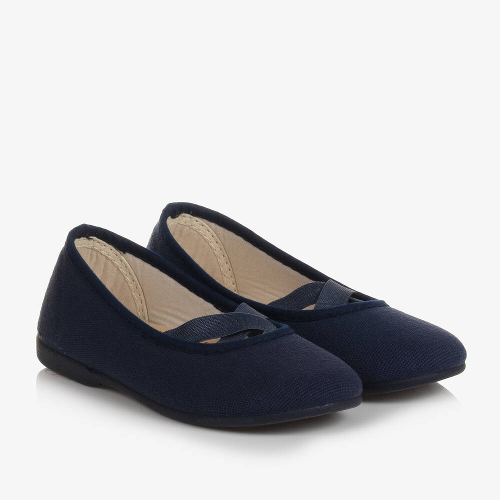 KIKU - Navyblaue Canvas-Ballerinas | Childrensalon