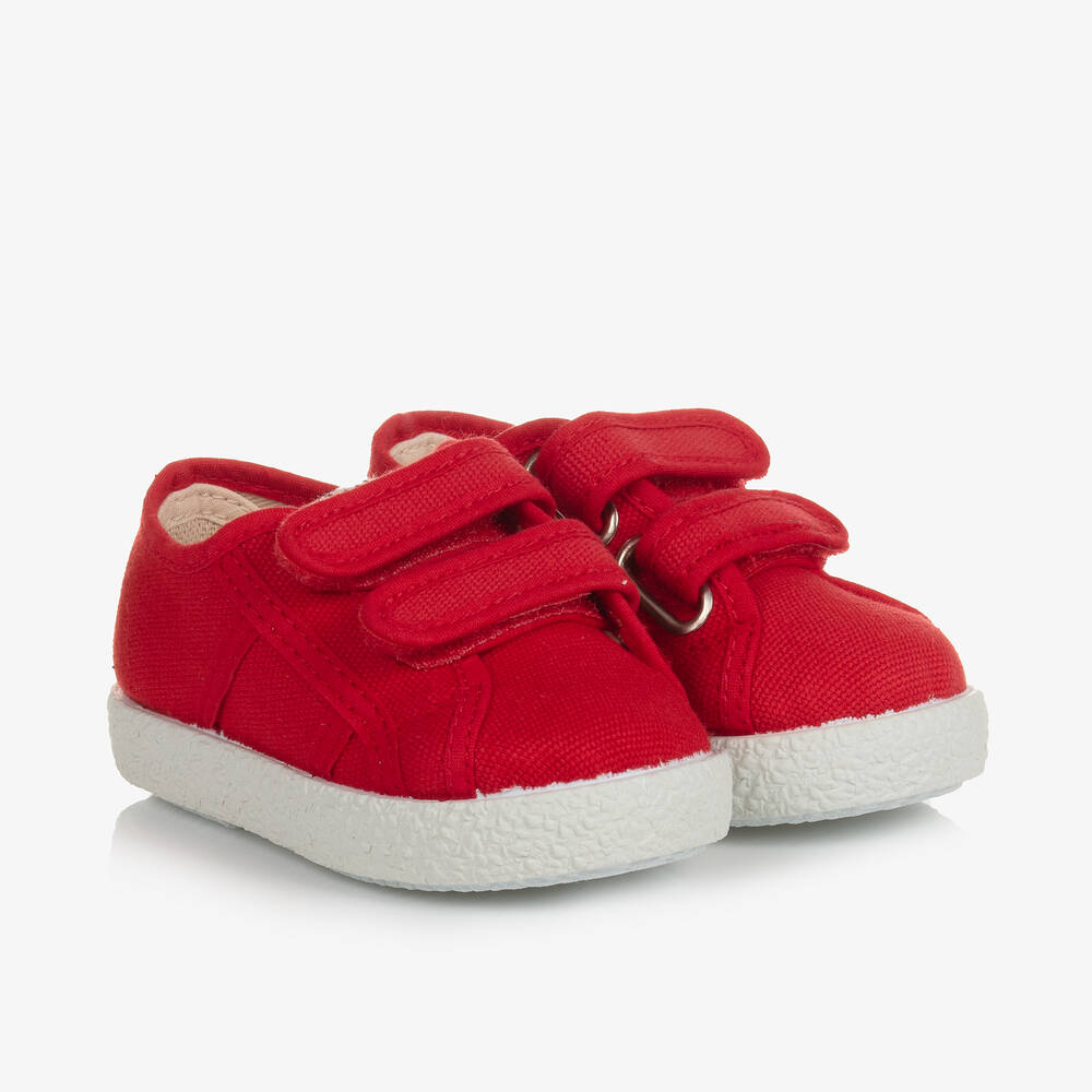 KIKU - Red Canvas Trainers | Childrensalon