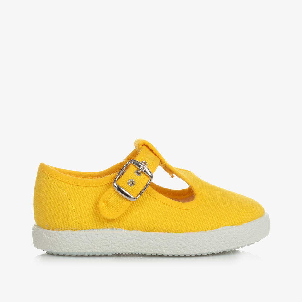 Yellow t bar shoes shop