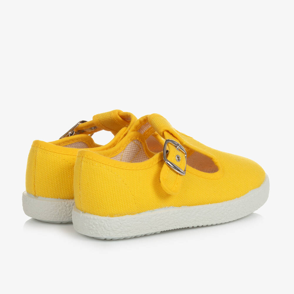 كيكو-حذاء كانفاس بسّير لون أصفر للأطفال | Childrensalon Outlet