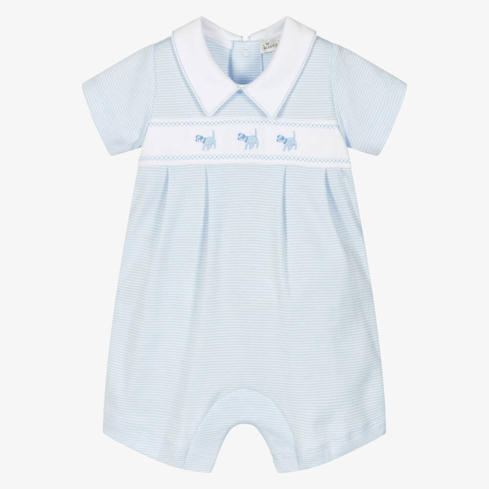 Kissy Kissy-Baby Boys Blue Classic Treasures Pima Cotton Shortie | Childrensalon Outlet