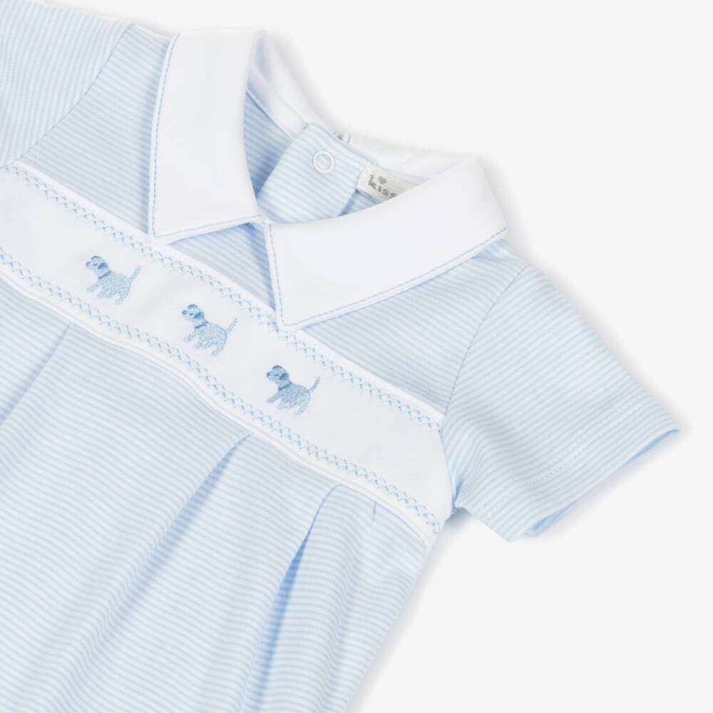 Kissy Kissy-Baby Boys Blue Classic Treasures Pima Cotton Shortie | Childrensalon Outlet