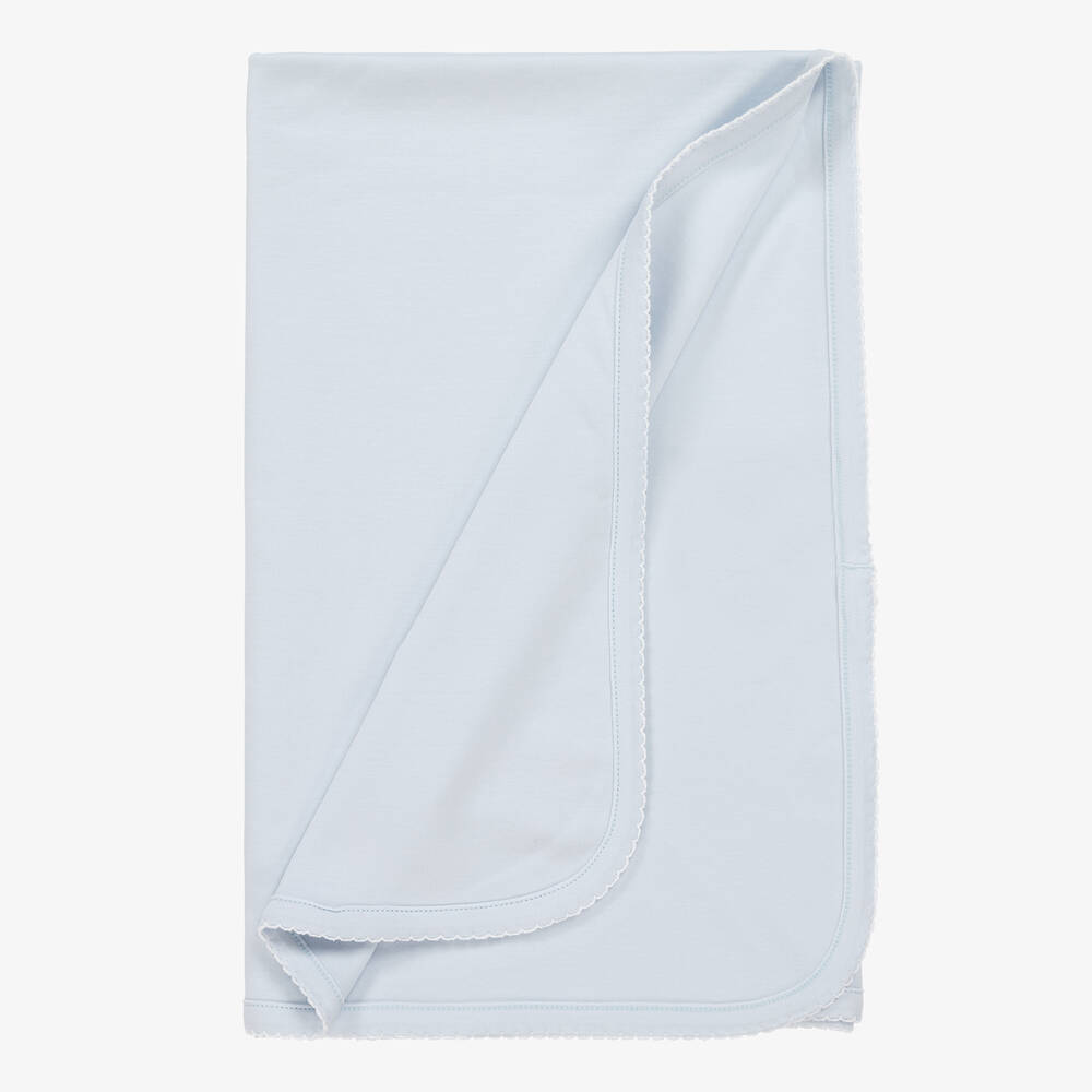 Kissy Kissy-Baby Boys Blue Cotton Fleecy Sheep Blanket (73cm) | Childrensalon Outlet