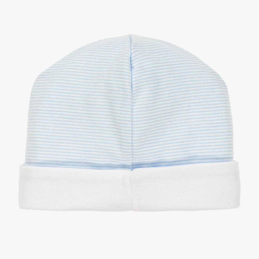 Kissy Kissy-Baby Boys Blue Pima Cotton Classic Treasures Hat | Childrensalon Outlet