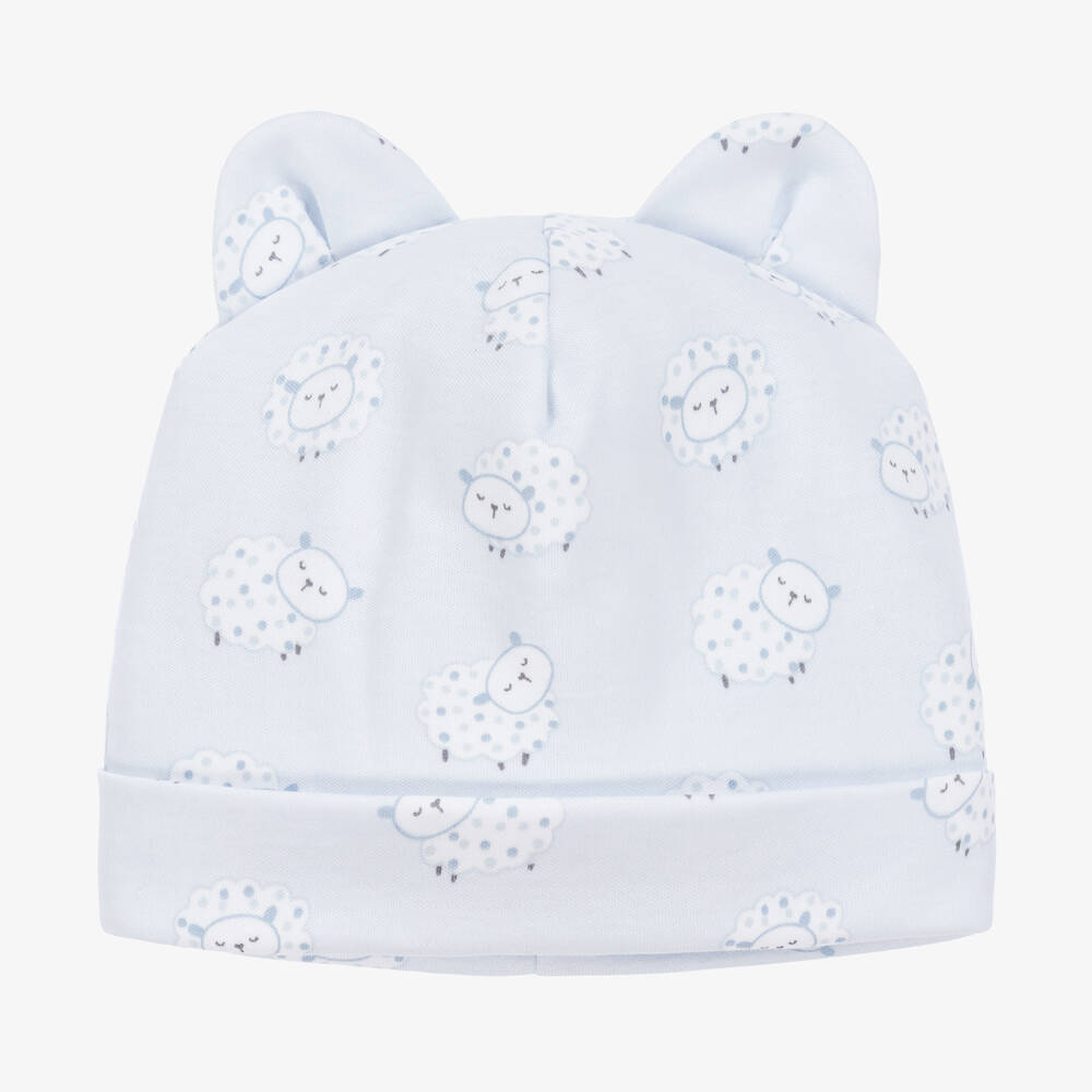 Kissy Kissy-Baby Boys Blue Pima Cotton Fleecy Sheep Hat | Childrensalon Outlet