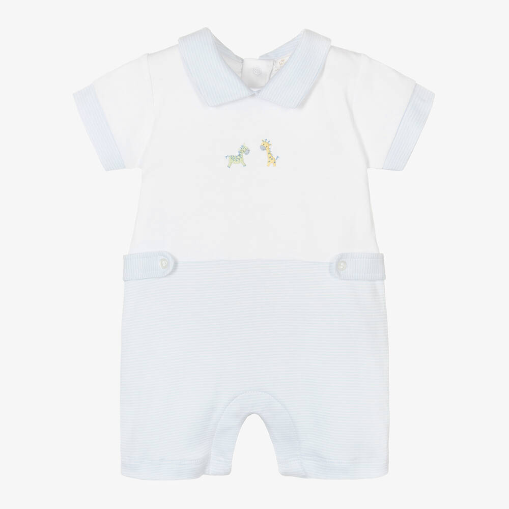 Kissy Kissy-Baby Boys Blue Pima Cotton Jungle Friends Shortie | Childrensalon Outlet