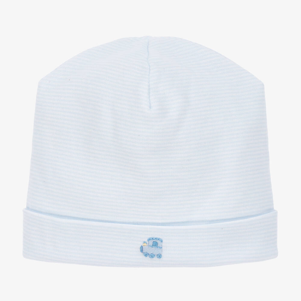 Kissy Kissy-Baby Boys Blue Pima Cotton Toy Trains Hat | Childrensalon Outlet