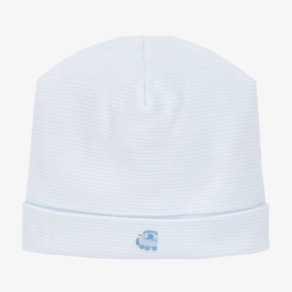 Kissy Kissy - Baby Boys Blue Pima Cotton Toy Trains Hat | Childrensalon