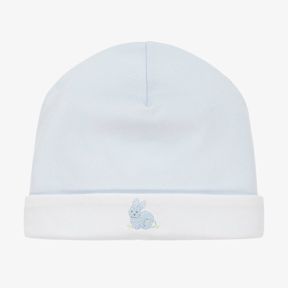 Kissy Kissy-Baby Boys Blue Pima Cottontail Hollows Hat | Childrensalon Outlet