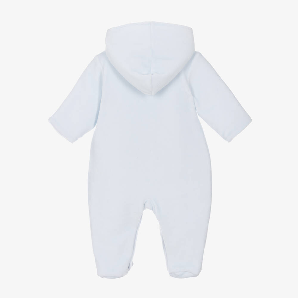 Kissy Kissy-Baby Boys Blue Velour Roundabout Railroad Pramsuit | Childrensalon Outlet