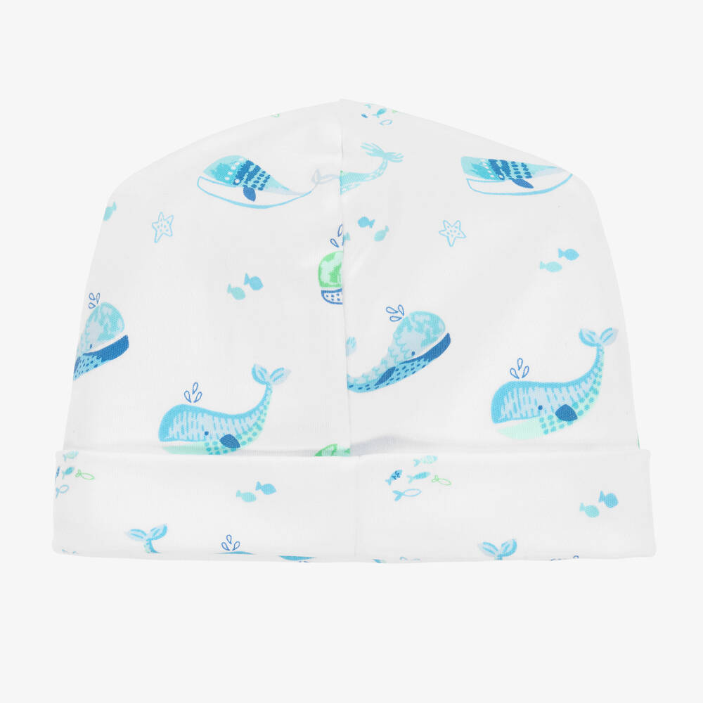 Kissy Kissy-Baby Boys Cotton Watercolour Whales Hat | Childrensalon Outlet