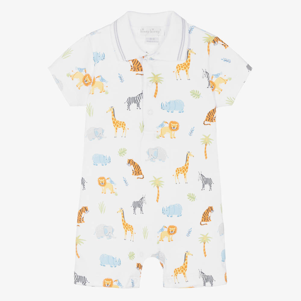 Kissy Kissy-Baby Boys Tropical Jungle Pima Cotton Shortie | Childrensalon Outlet