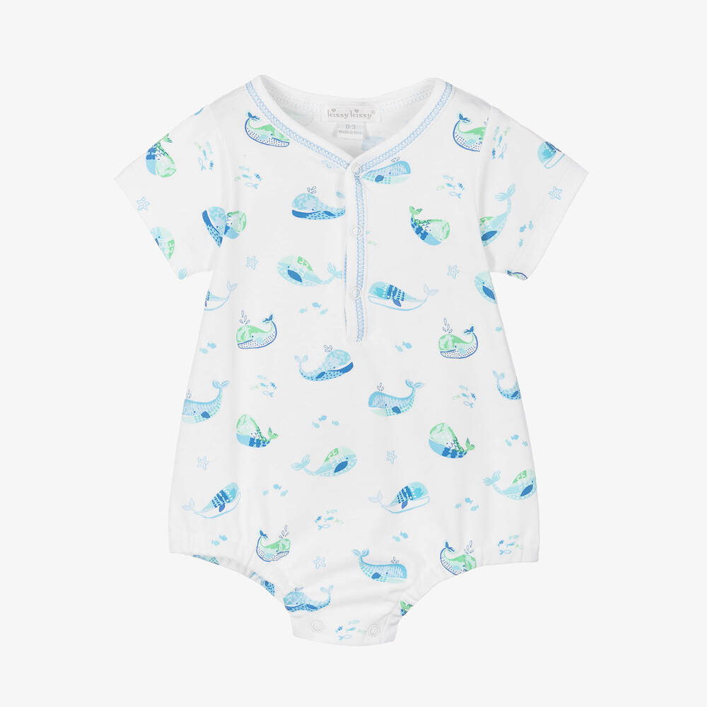 Kissy Kissy-Baby Boys Watercolour Whales Bodyvest | Childrensalon Outlet