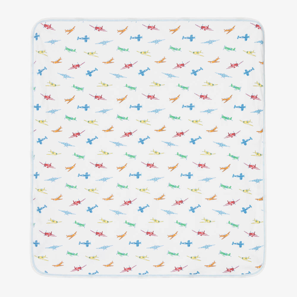 Kissy Kissy - Белое одеяло с самолетиками (72см) | Childrensalon