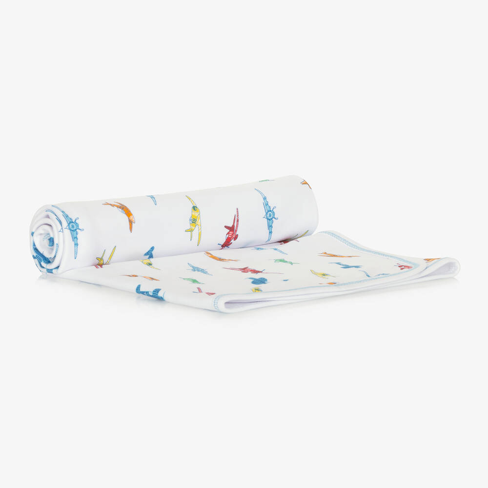 Kissy Kissy-Baby Boys White Active Aviators Blanket (72cm) | Childrensalon Outlet