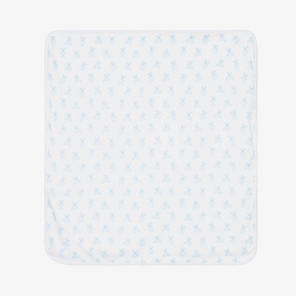 Kissy Kissy - Бело-голубое одеяло с медвежатами (72см) | Childrensalon