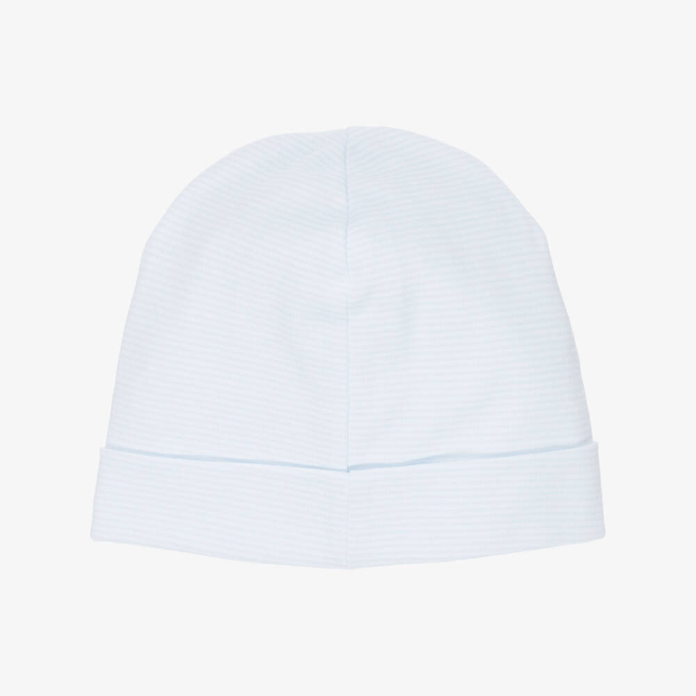 Kissy Kissy-Baby Boys White & Blue Pima Cotton Hat with Embroidered Boat | Childrensalon Outlet