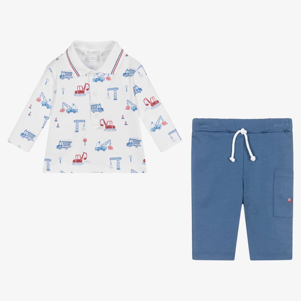 Kissy Kissy-Baby Boys White Building Site Trouser Set | Childrensalon Outlet