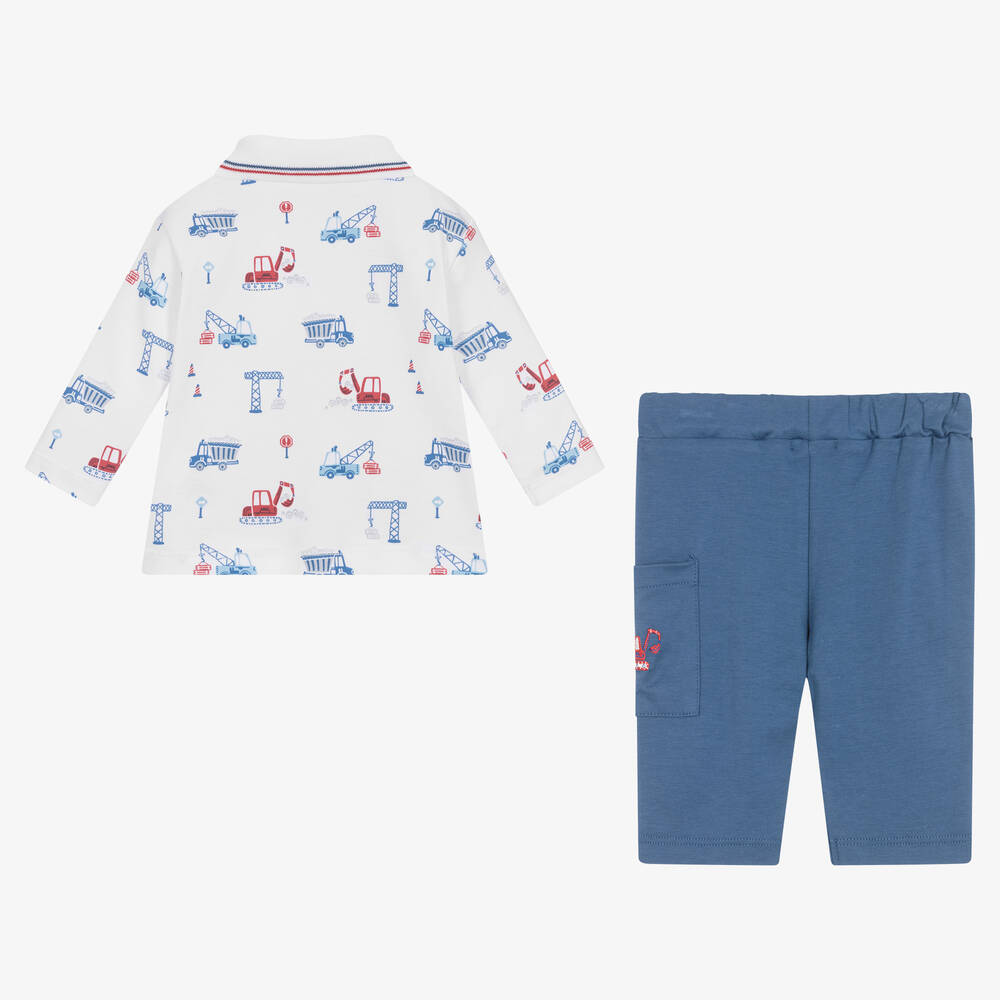 Kissy Kissy-Baby Boys White Building Site Trouser Set | Childrensalon Outlet