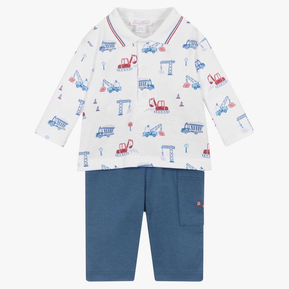 Kissy Kissy-Baby Boys White Building Site Trouser Set | Childrensalon Outlet