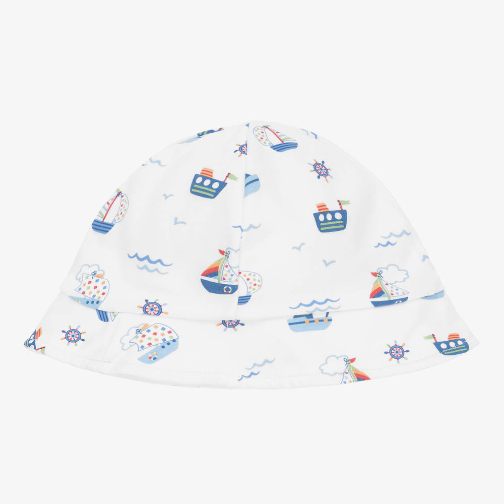 Kissy Kissy - Boats At Sea Baby-Baumwollhut weiß | Childrensalon