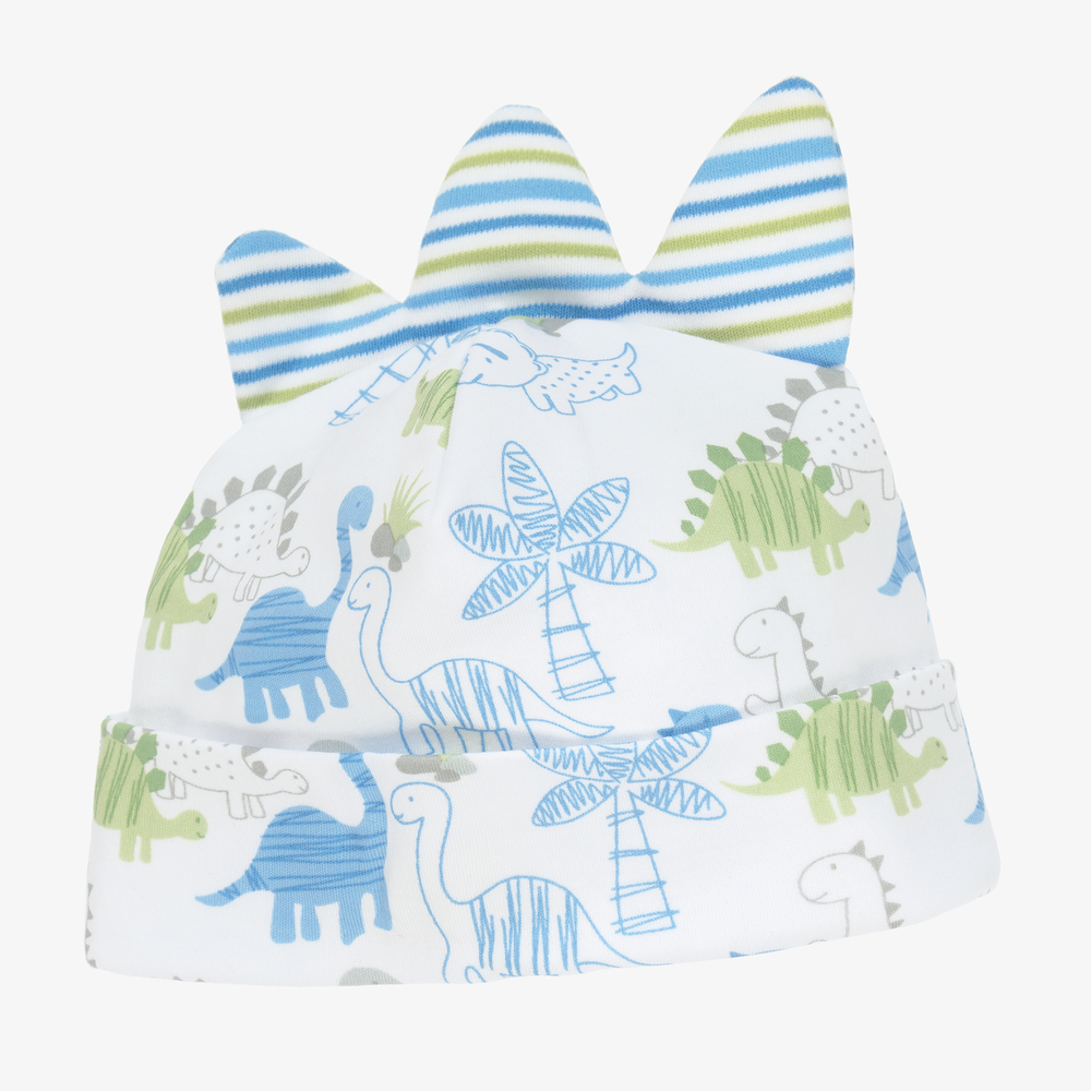 Kissy Kissy-Baby Boys White Cotton Dino Hat | Childrensalon Outlet