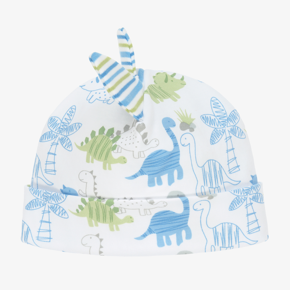 Kissy Kissy - Bonnet blanc coton Dino Bébé | Childrensalon