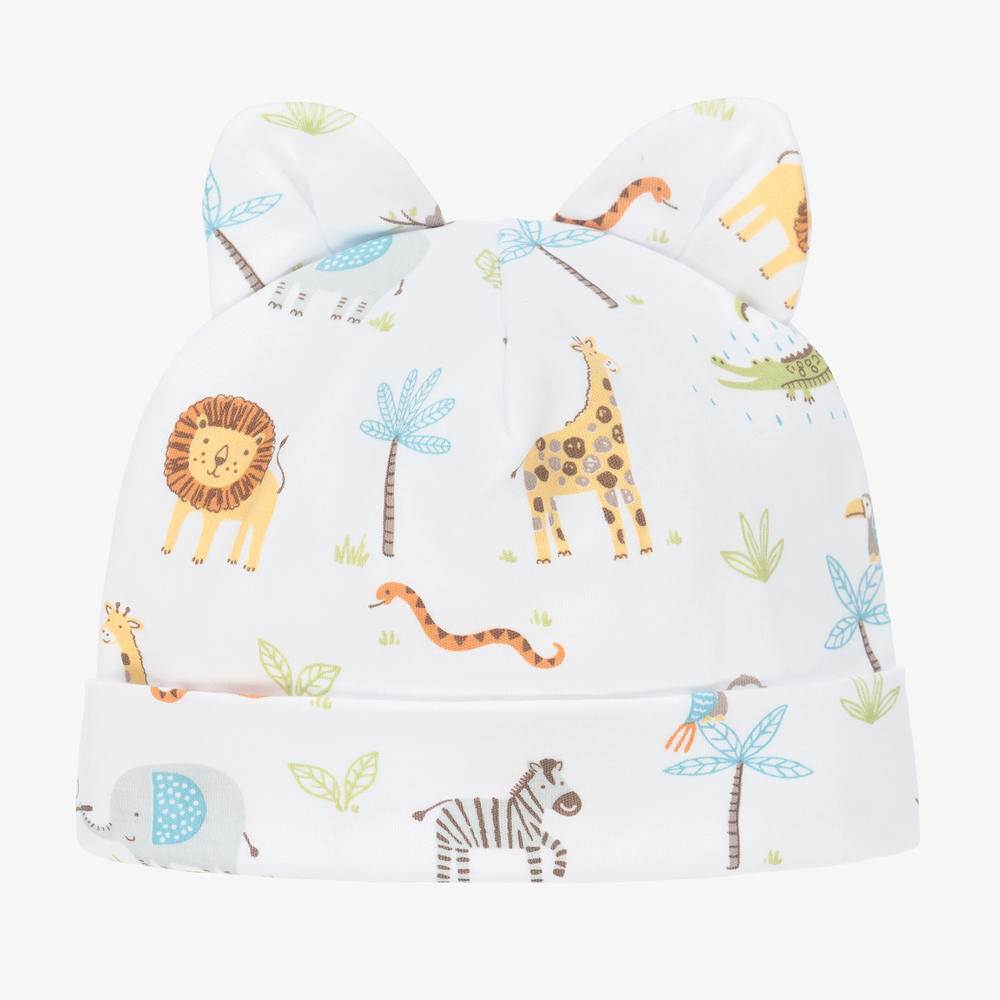 Kissy Kissy - Baby Boys White Cotton Joy Hat | Childrensalon