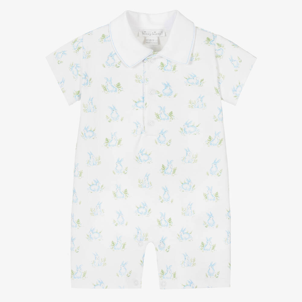 Kissy Kissy-Baby Boys White Cottontail Hollows Shortie | Childrensalon Outlet