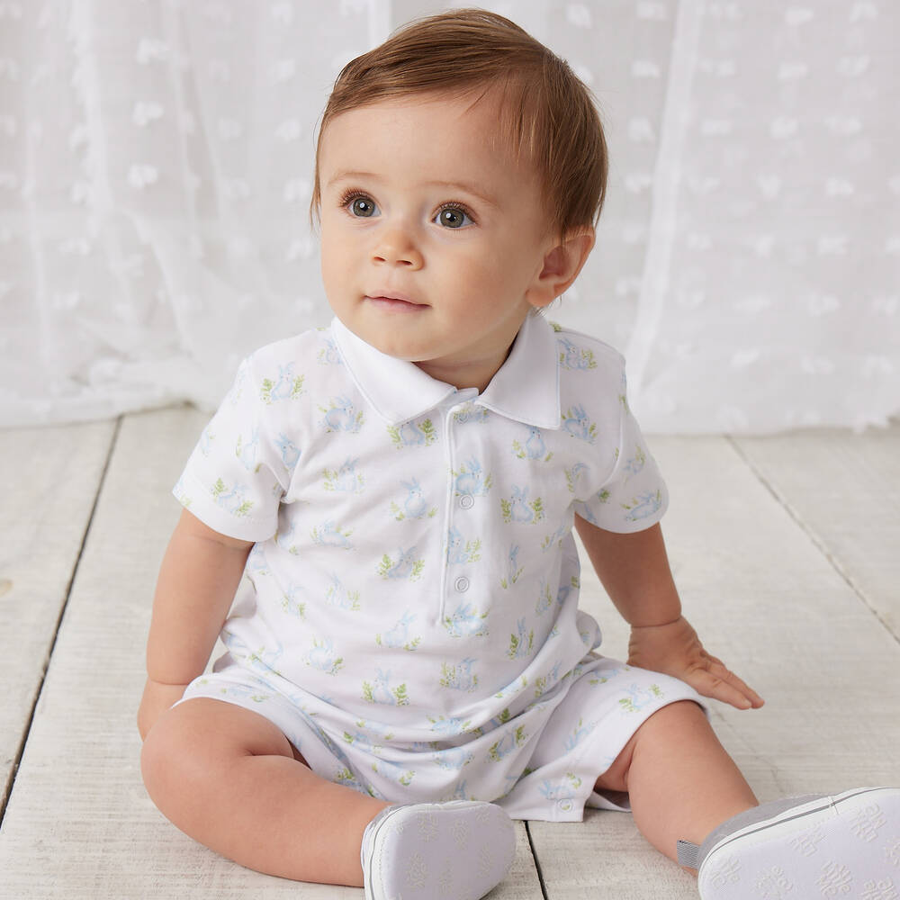 Kissy Kissy Barboteuse blanche bebe garcon Childrensalon Outlet