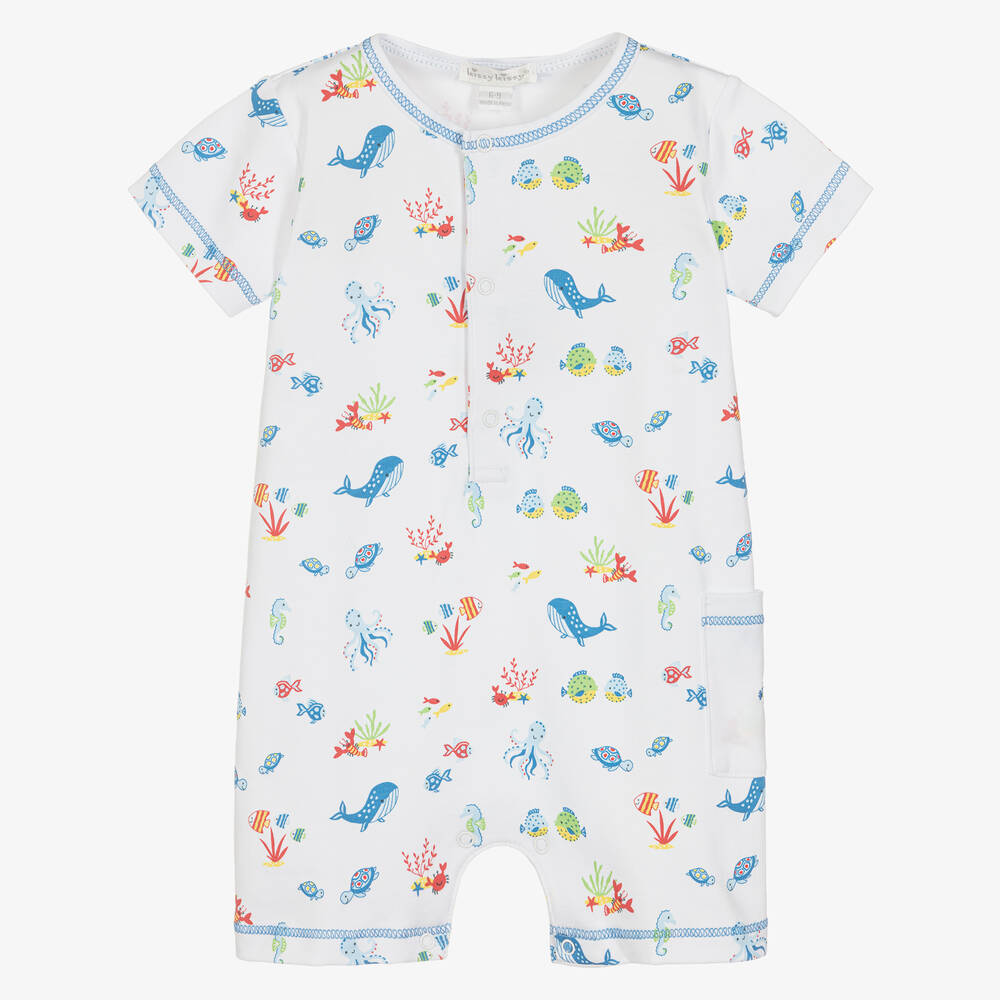 Kissy Kissy - Baby Boys White Deep Sea Divers Shortie | Childrensalon