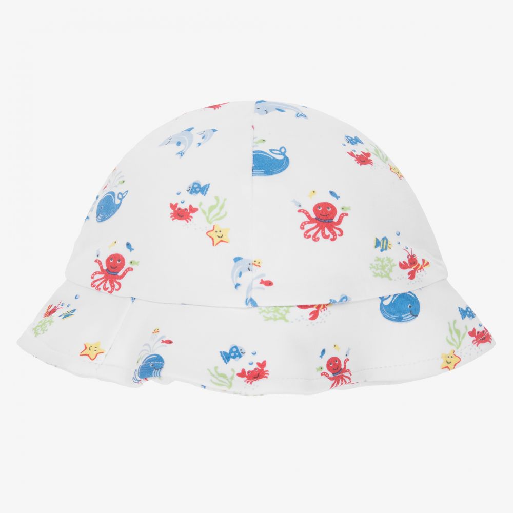 Kissy Kissy-Baby Boys White Ocean Sun Hat | Childrensalon Outlet