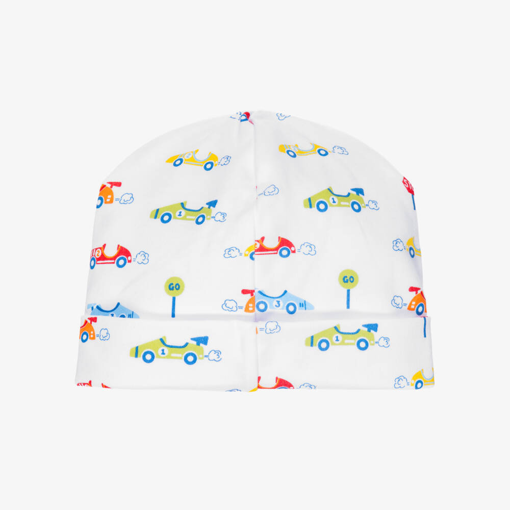 Kissy Kissy-Baby Boys White Pima Cotton Racing Hat | Childrensalon Outlet