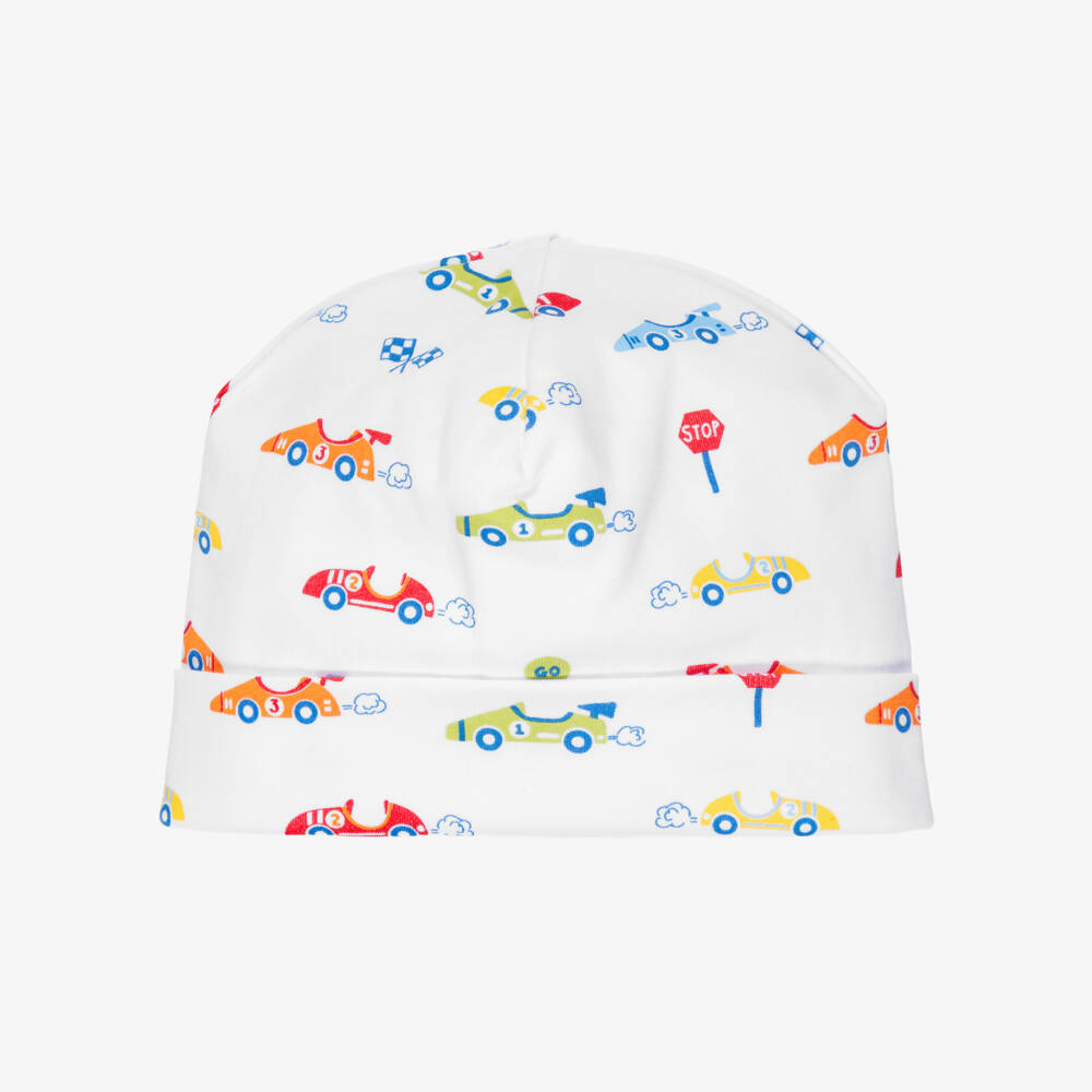 Kissy Kissy-Baby Boys White Pima Cotton Racing Hat | Childrensalon Outlet