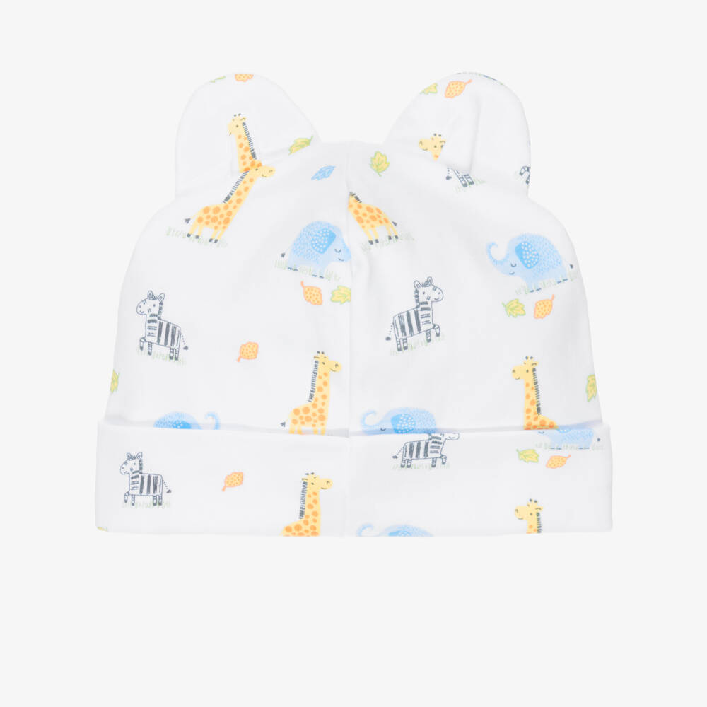 Kissy Kissy-Baby Boys White Pima Cotton Safari Bunch Hat | Childrensalon Outlet