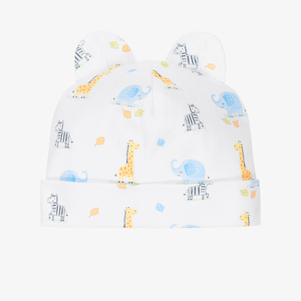 Kissy Kissy-Baby Boys White Pima Cotton Safari Bunch Hat | Childrensalon Outlet