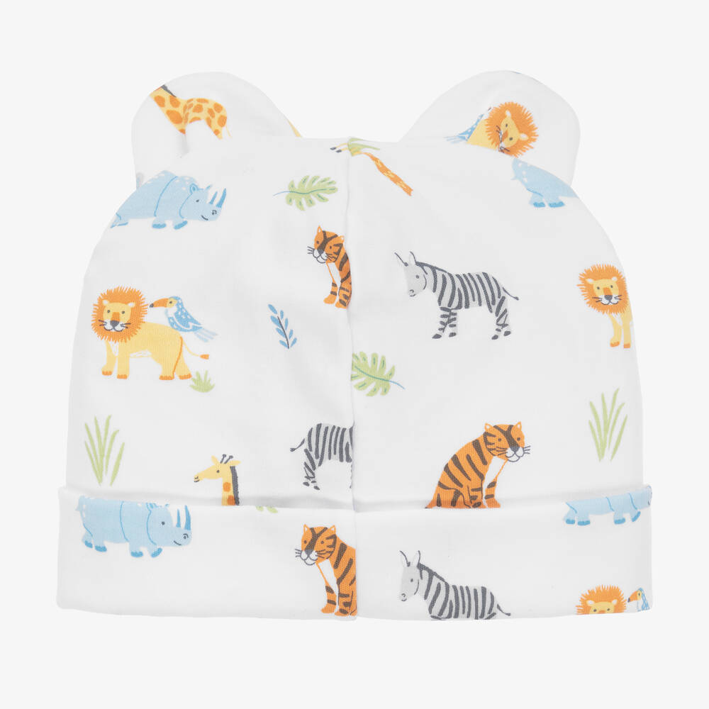 Kissy Kissy-Baby Boys White Pima Cotton Tropical Jungle Hat | Childrensalon Outlet