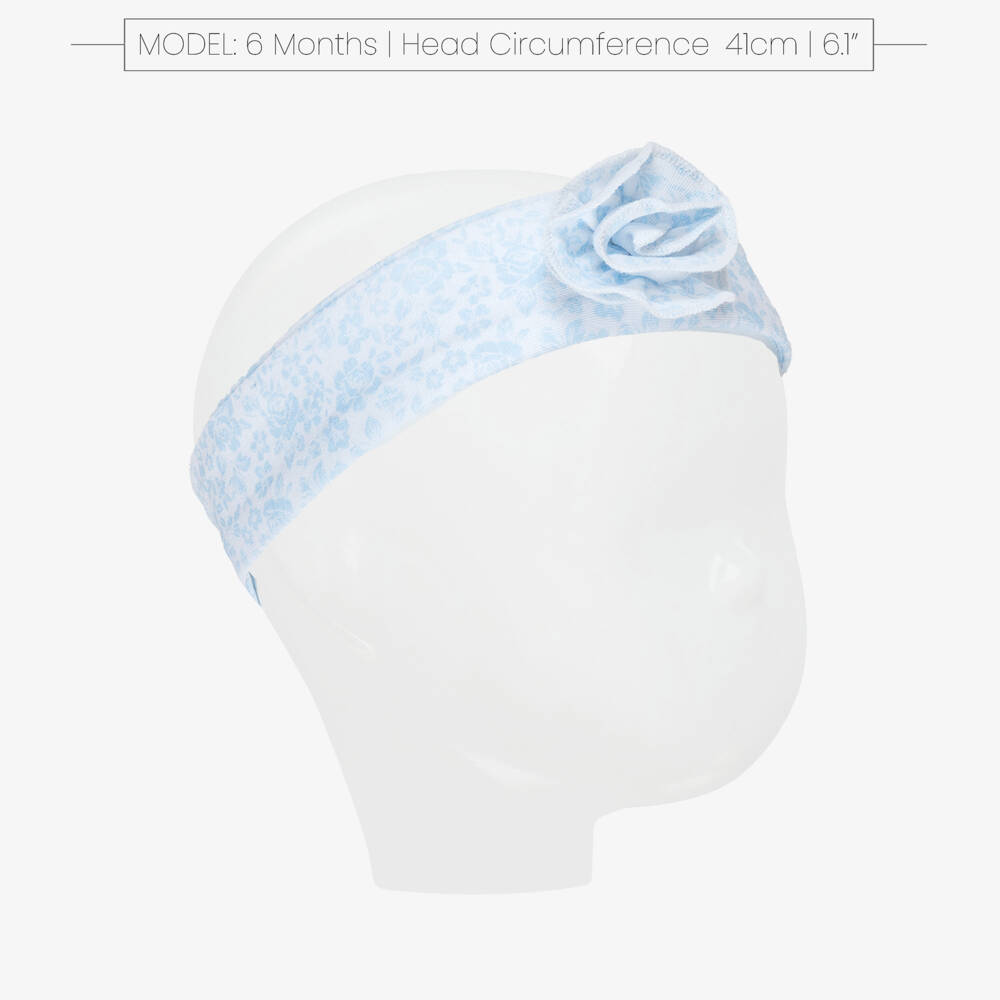 Kissy Kissy-Baby Girls Blue Floral Pima Cotton Headband | Childrensalon Outlet