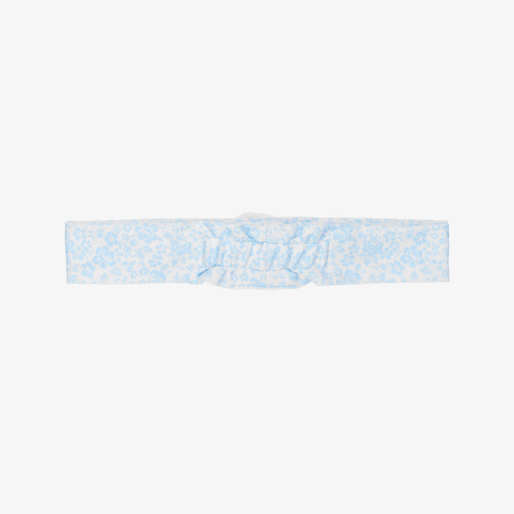 Kissy Kissy-Baby Girls Blue Floral Pima Cotton Headband | Childrensalon Outlet
