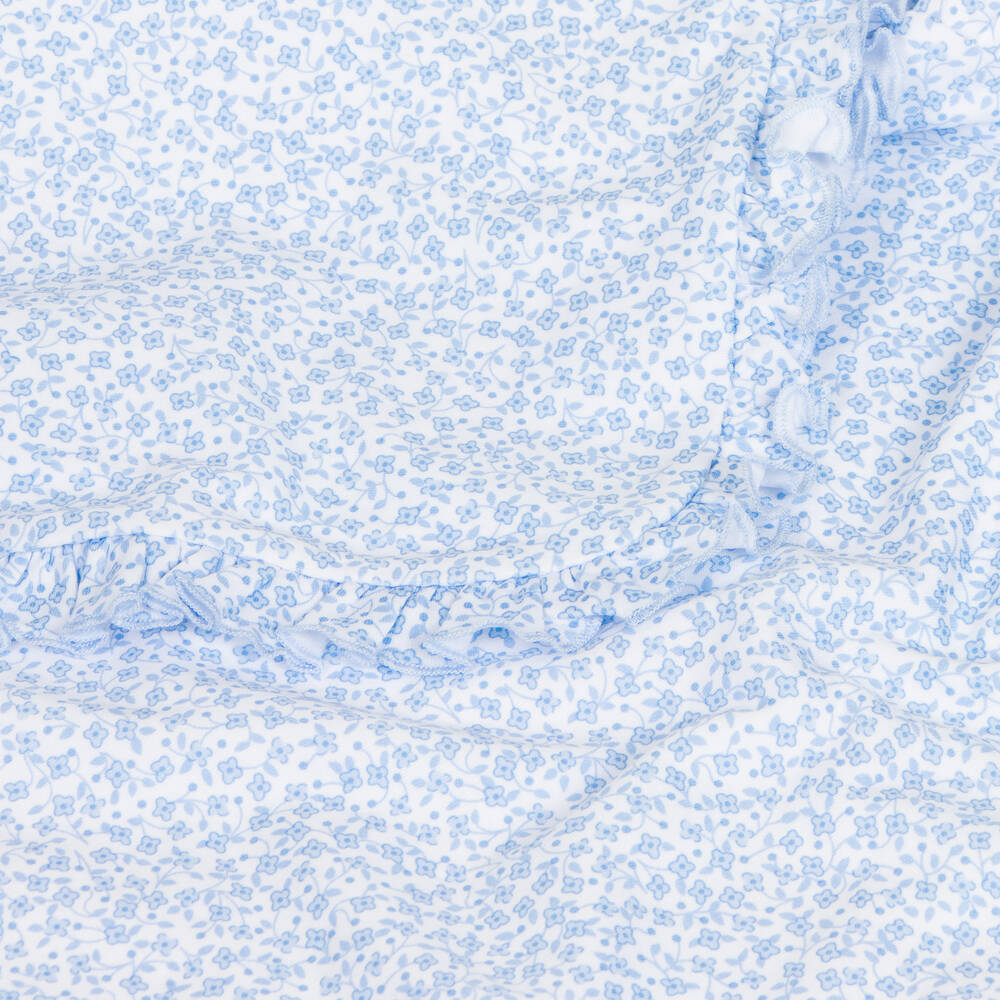 Kissy Kissy-Baby Girls Blue Petite Blooms Blanket (71cm) | Childrensalon Outlet